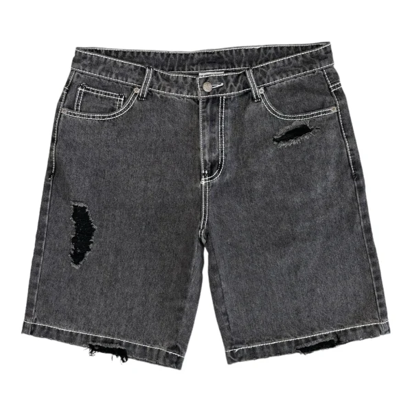 Denim Ribbon Shorts Black